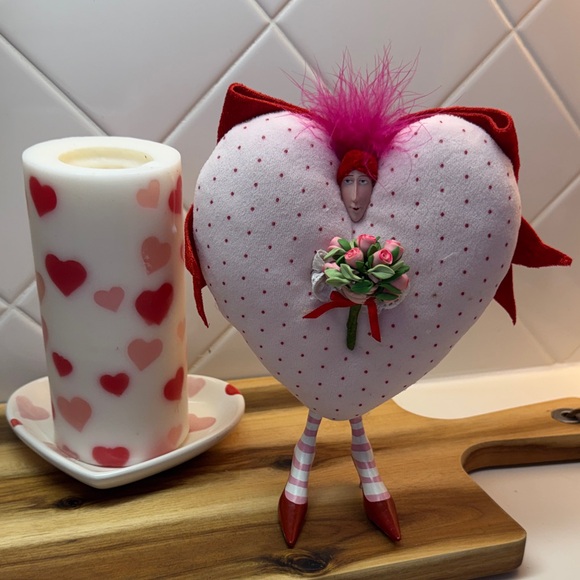 RARE Vintage Valentine Krinkles Rose In Love Polka dot Heart-Shaped Figure - Picture 2 of 3